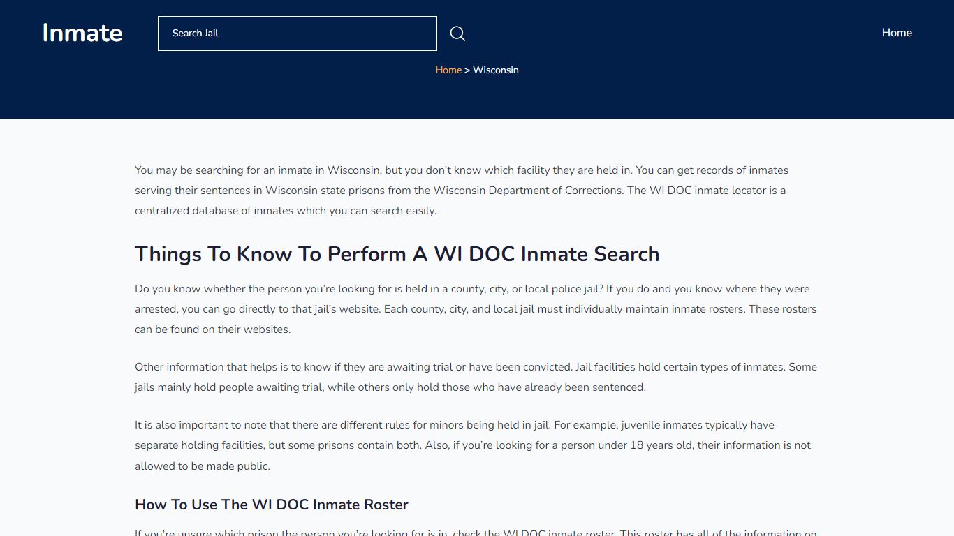 Wisconsin Inmate Search - Wisconsin DOC - InmateID